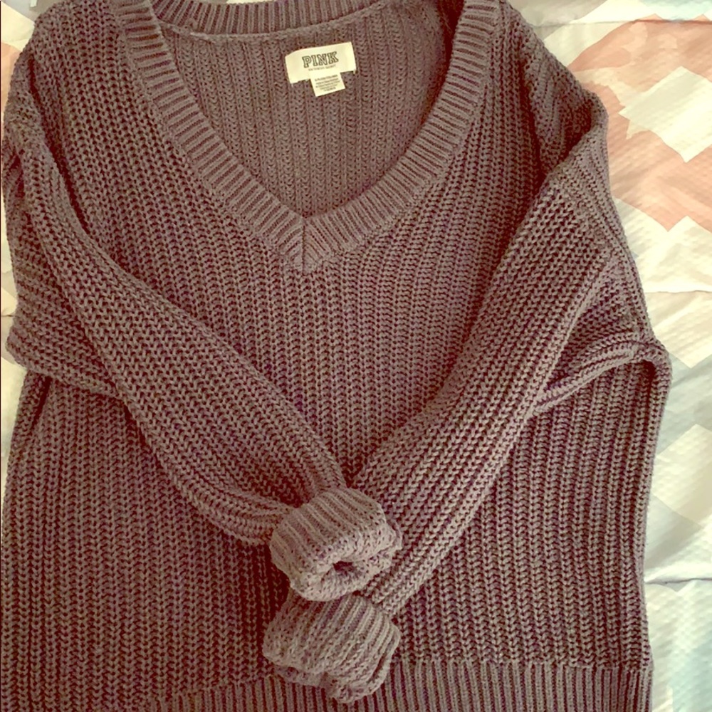Oversized Navy Blue VS Pink Sweater